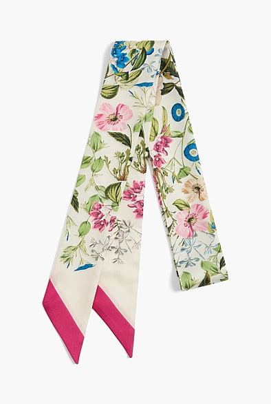 Porcelain Silk Garden Floral Tie Scarf Women S Scarves Wraps Witchery