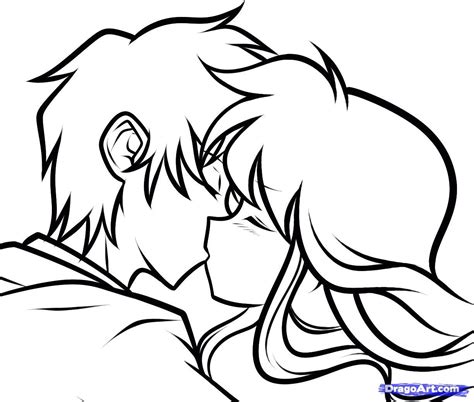 Drawing Of Boy And Girl Kissing