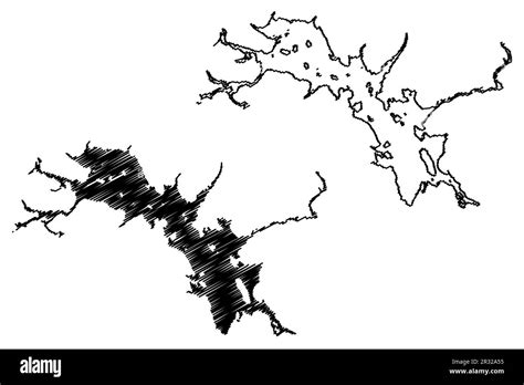 Lake Porttipahta Reservoir Republic Of Finland Map Vector Illustration Scribble Sketch Map