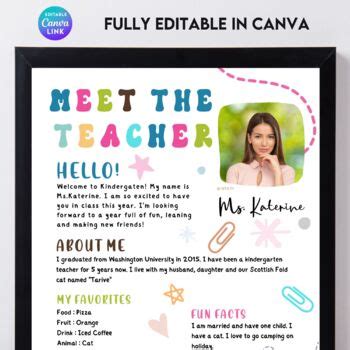 Meet The Teacher Canva Template By Adalin Studio TPT