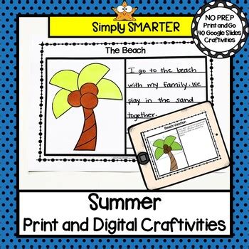 summer themed print  digital super simple writing craftivities