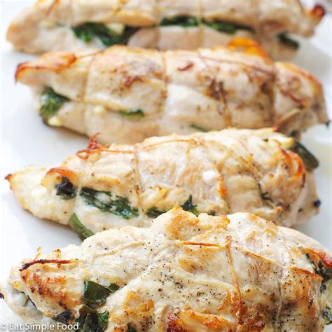 Feta And Spinach Stuffed Chicken Recipe And Video Eat Simple Food