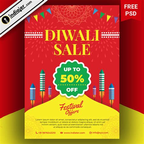 20 Free Best Diwali Festival Sale Pamphlet Poster Collections Psd