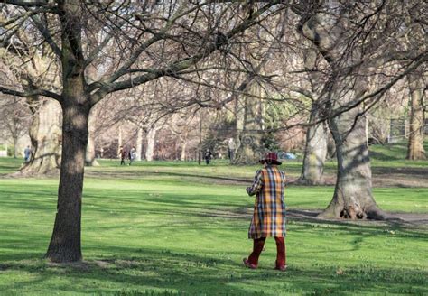 Man Dressed in Colourful Costume Walking in the Park Editorial ...