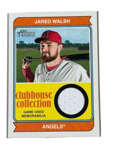 Topps Heritage Jared Walsh Ccr Jw Relic Angels Clubhouse