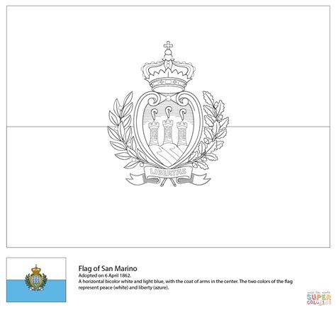 Laminas Para Colorear Coloring Pages Mapa Y Bandera De San Marino