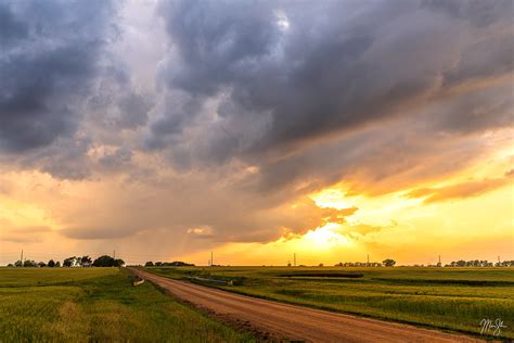 Spring Sunset On The Kansas Backroads Viola Kansas Mickey Shannon