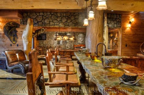 Bars And Games Rooms Log Home And Cabin Interiors Pioneer Log Homes