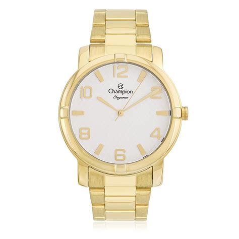 Relógio Feminino Champion Elegance Analógico Cn25181h Dourado Fundo