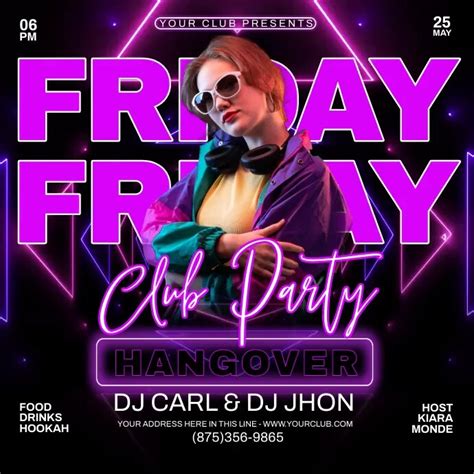 Friday Club Party Template Postermywall