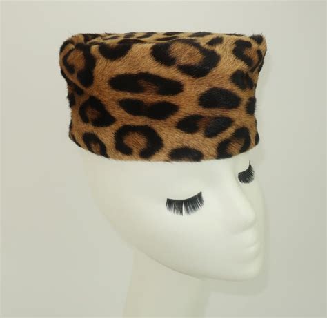 Leopard Print Fur Pillbox Hat 1950’s At 1stdibs Leapord Skin Pillbox Hat