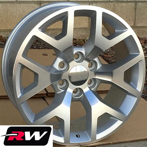 22 Inch Wheels And Tires For Gmc Sierra 1500 Replica 5656 Silver Machined Rims