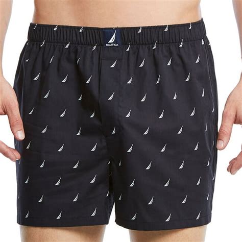 Nautica Nautica Mens Boxer X1 Logo Black Large Underwear Woven Boxer