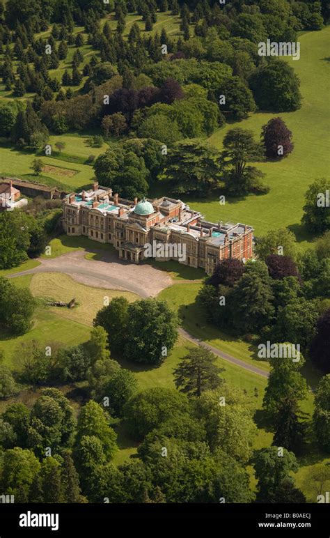 aerial Elveden Hall near Thetford uk bought by the Maharajah Duleep Singh in 1863, and owned by ...