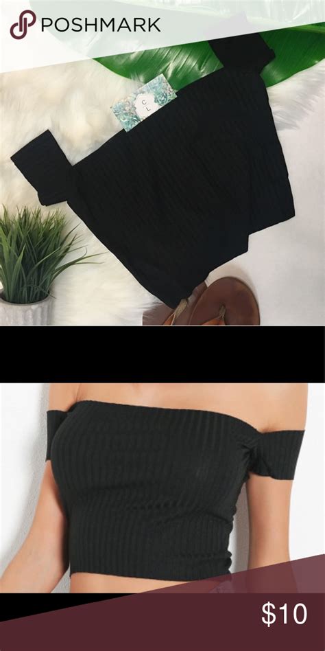 Off The Shoulder Ribbed Crop Top Stylish And Lightweight