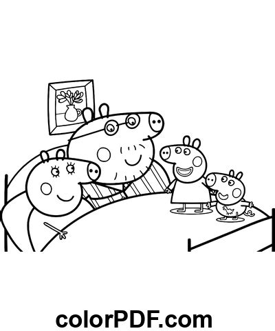 Peppa George Mam E E Papai Porco Na Cama P Ginas Para Colorir E