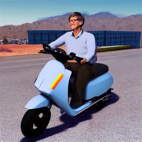 Bill Gates Riding A Honda Elite Scooter In Stable Diffusion