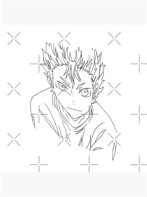 Haikyuu Nishinoya Line Drawing Poster By Hannieluxy Redbubble