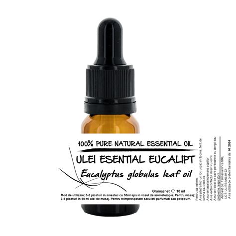 Ulei Esential 100 Natural Pur Eucalipt Eucalyptus Globulus X10ml