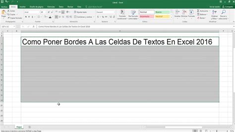 Como Poner Bordes A Las Celdas De Textos En Excel Youtube