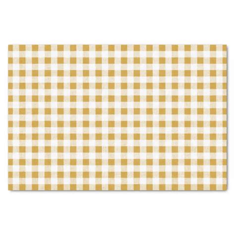 Gold White Gingham Pattern Tissue Paper Zazzle