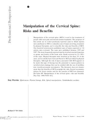 Fillable Online Manipulation Of The Cervical Spine Fax Email Print