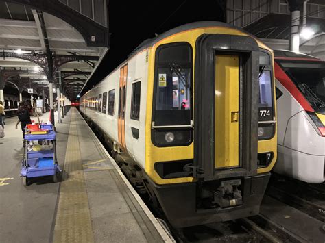 British Rail Class 158 Express Sprinter Diesel Multiple Unit Dmu At Norwich Railway Station On