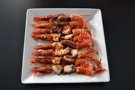 Brocheta De Gamba Roja Y Pulpo