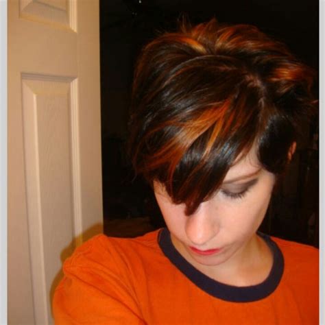 orange brown black hair  highlights hair gorgeous hair