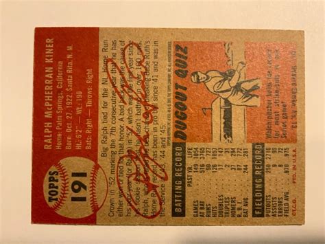 Topps Archives Ralph Kiner Card Ebay