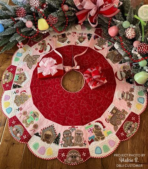 ITH Gingerbread Tree Skirt Machine Embroidery Designs By JuJu