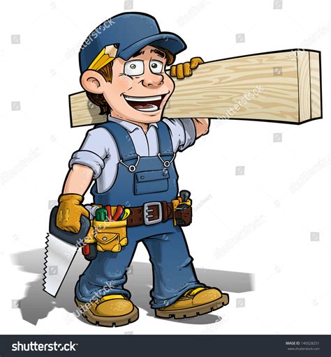 Handyman Carpenter Blue Imagen De Archivo Stock 140528251