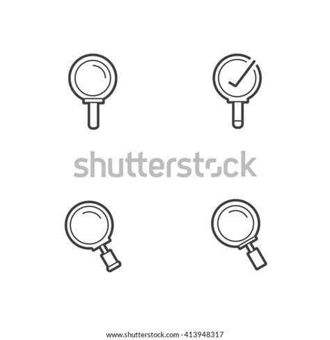 Magnifying Glass Line Icons Set Stock Vector Royalty Free 413948317 Shutterstock