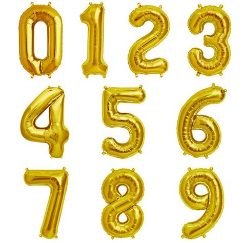 16 Gold Number Foil Balloons Air Fill Only Sprinkie Parties