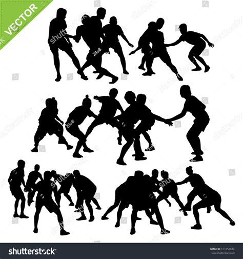 Kabaddi Player Silhouettes Vector - 131852834 : Shutterstock