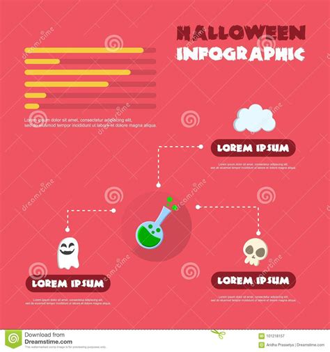 Collection Halloween Infographic Design Style Stock Vector