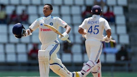 Wi Vs Ind 1st Test Yashasvi Jaiswal Rohit Sharma Hit Sublime Hundreds To Put India In Driving