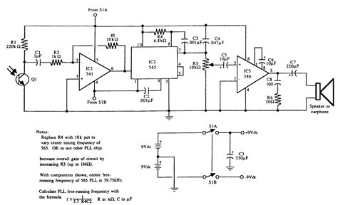 PLL IR LASER LIGHT RECEIVER Communication Circuit Circuit Diagram