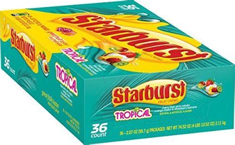 Starburst Tropical Fruit Chews Candy 36 Single Packs As Low As 905