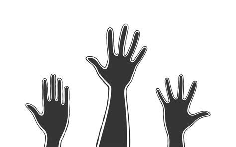 Hands Silhouettes Of Raised Hands Calling No To War Vector