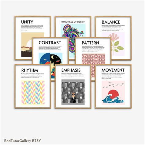 Principles of Design Posters Set of 8, Art Teacher Bulletin Board ...