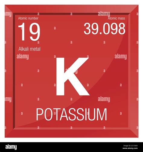 Símbolo De Potasio Elemento Número 19 De La Tabla Periódica De Los
