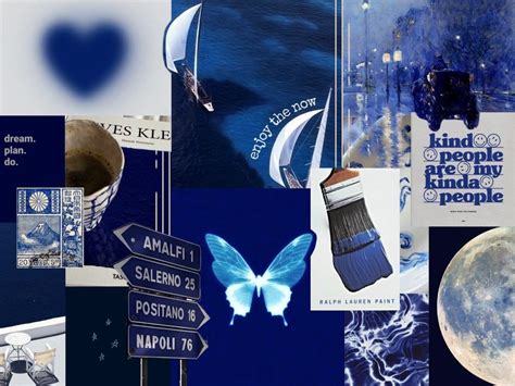 Wallpaper collage laptop aesthetic navy blue in 2024 | Computer ...