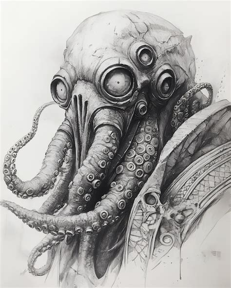 A drawing of an octopus with an octopus on it | Premium AI-generated image