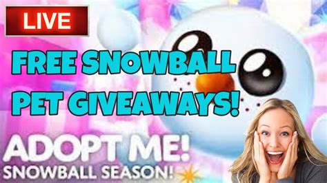 Free Snowball Pet Adopt Me Giveaways Roblox Adopt Me Christmas Update