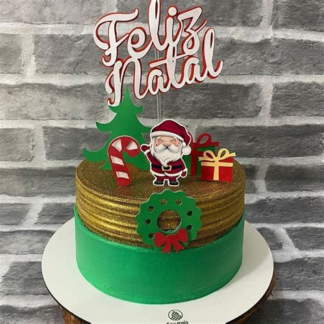 Bolo decorado para o natal 77 ideias Entre na Festa Decorações