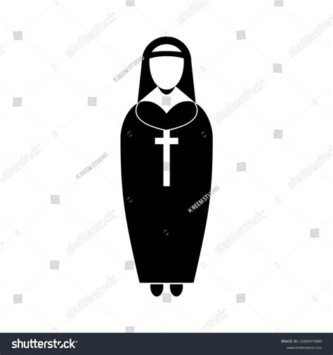 Nun Logo Design Illustration Of Nun With Cross Royalty Free Stock