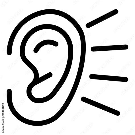 Ear Listening Icon Outline Ear Listening Vector Icon For Web Design Isolated On White