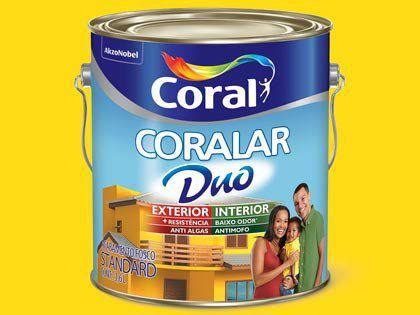 Tinta Acrílica Coralar Duo Exterior e Interior Amarelo Frevo Galão 3 6