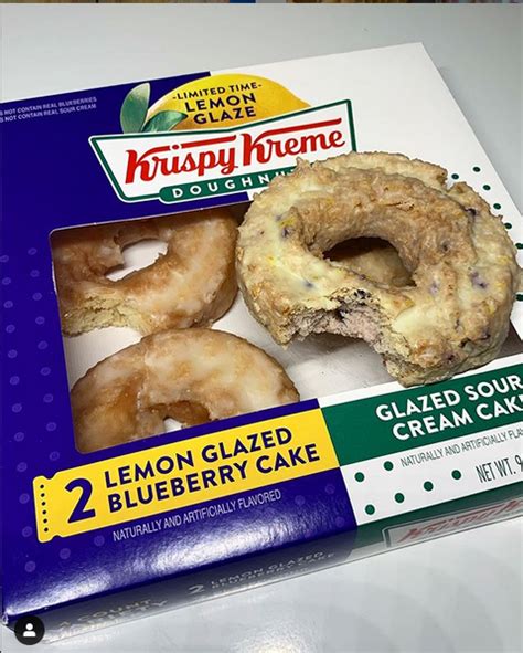 Krispy Kreme Box Has Two Brand New Lemon Glazed Blueberry Cake Donuts